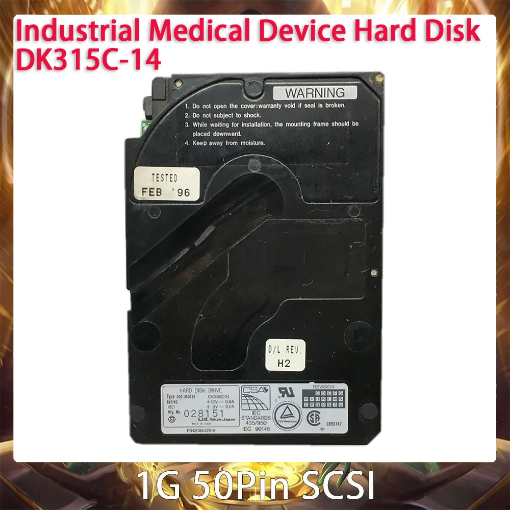 Original Industrial Medical Device Hard Disk DK315C-14 For HItachi 1G 50Pin SCSI Hard Drive