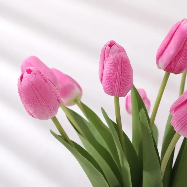 1/3/5 pièces tulipes fleurs artificielles vraies fleurs au toucher tulipe Bouquet décor faux tulipes fleur pour décorations de mariage à la maison 5