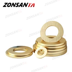 Solid Brass Flat Washer - Copper Gasket Shim Pad & Spacer Ring - M14 x 28 x 2 (5pcs)