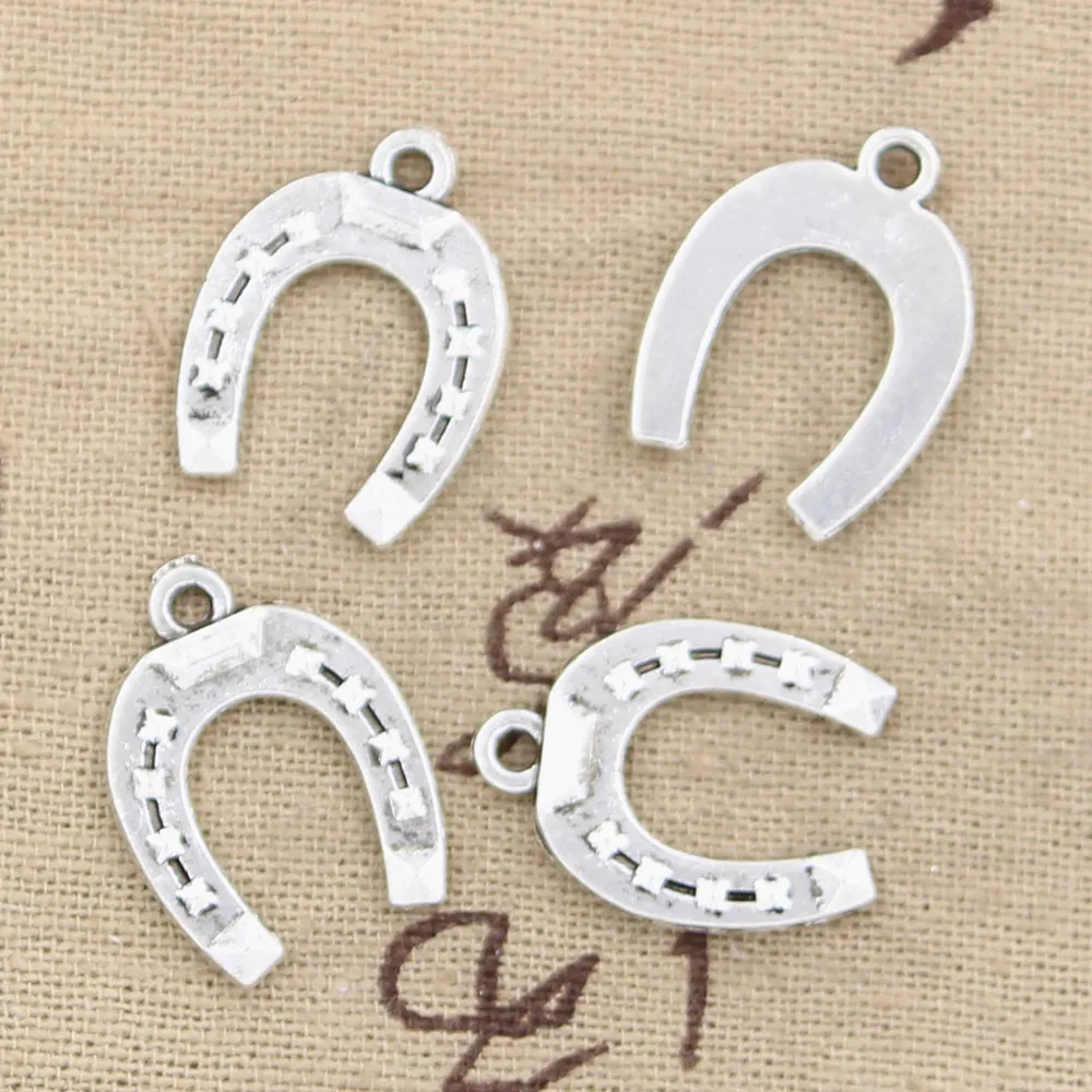 

20pcs Charms Lucky Horseshoe Good Luck Talisman 21x16mm Antique Bronze Silver Color Pendants DIY Making Findings Tibetan Jewelry