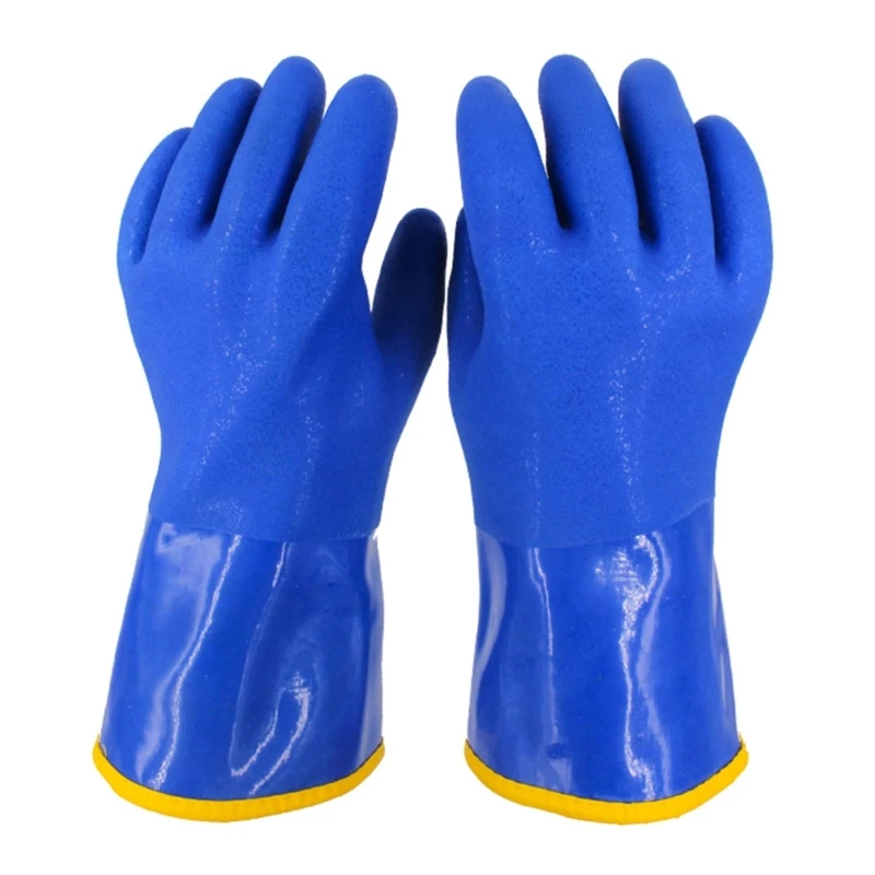 Rubber Double Coated Warm Thermal Grip Safety Work Gloves Winter Gardening 4