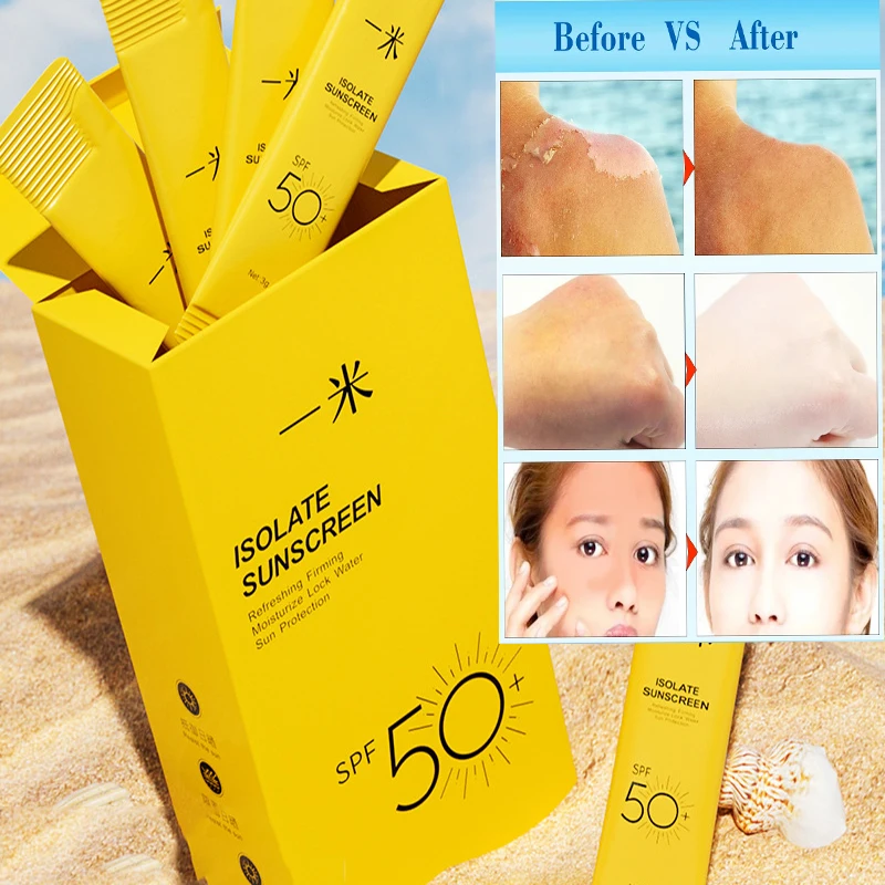 

3g*20pcs/box SPF50 + Facial Body Sunscreen Whitening Cream Refreshing Facial Whole Body Anti-UV Red Pomegranate Sunscreen