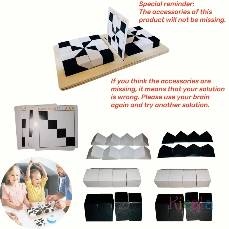 3D Mind-bending IQ Challenge Geometric Puzzle Game Kids Toy Game Parent-child Interactive Board Game Party Game Toy Gifts 4
