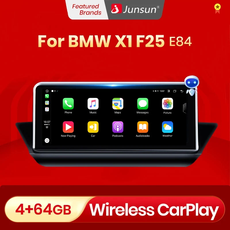 Автомобильный радиоприемник Junsun AI Voice мультимедиа для BMW X1 E84 2009 2010 2011-2015 DSP Android GPS 2