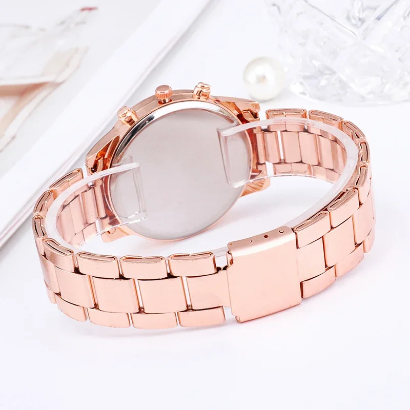 Luxury Women's Watch Golden Rhinestone Fashion Women Quartz Watch Analog Wristwatch Lady's Gold Stainless Steel Bracelet Clock