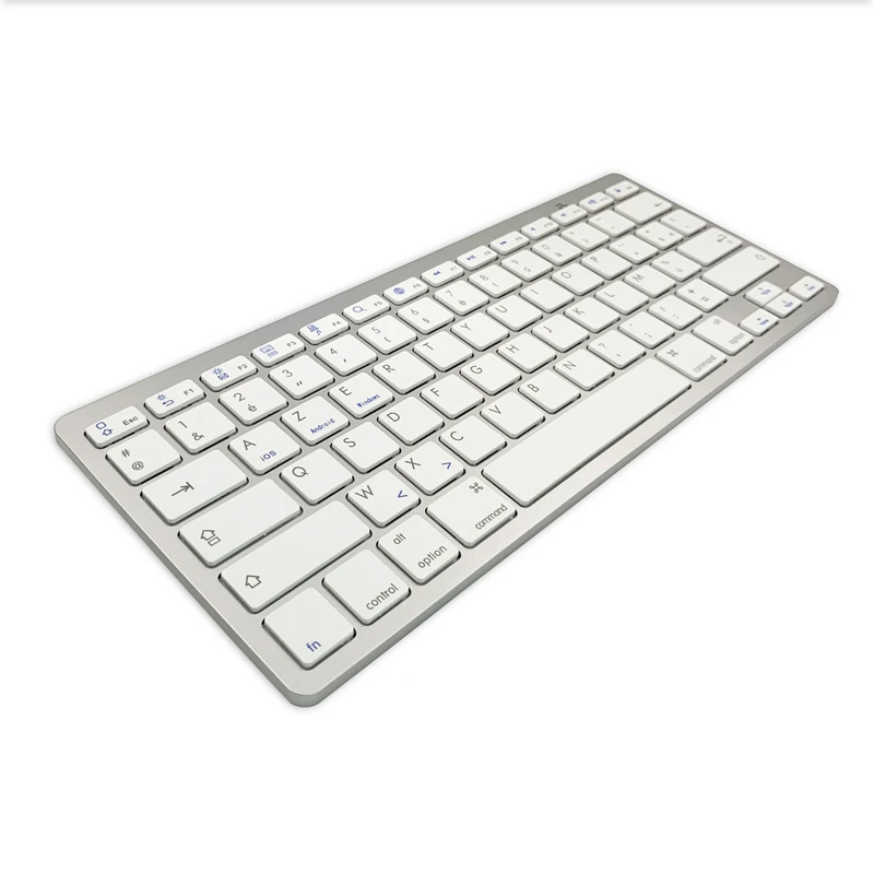 French Language Ultra Thin Light weight Low Noise BT wireless Keyboards for iPhoneiPadsmartphonelaptop
