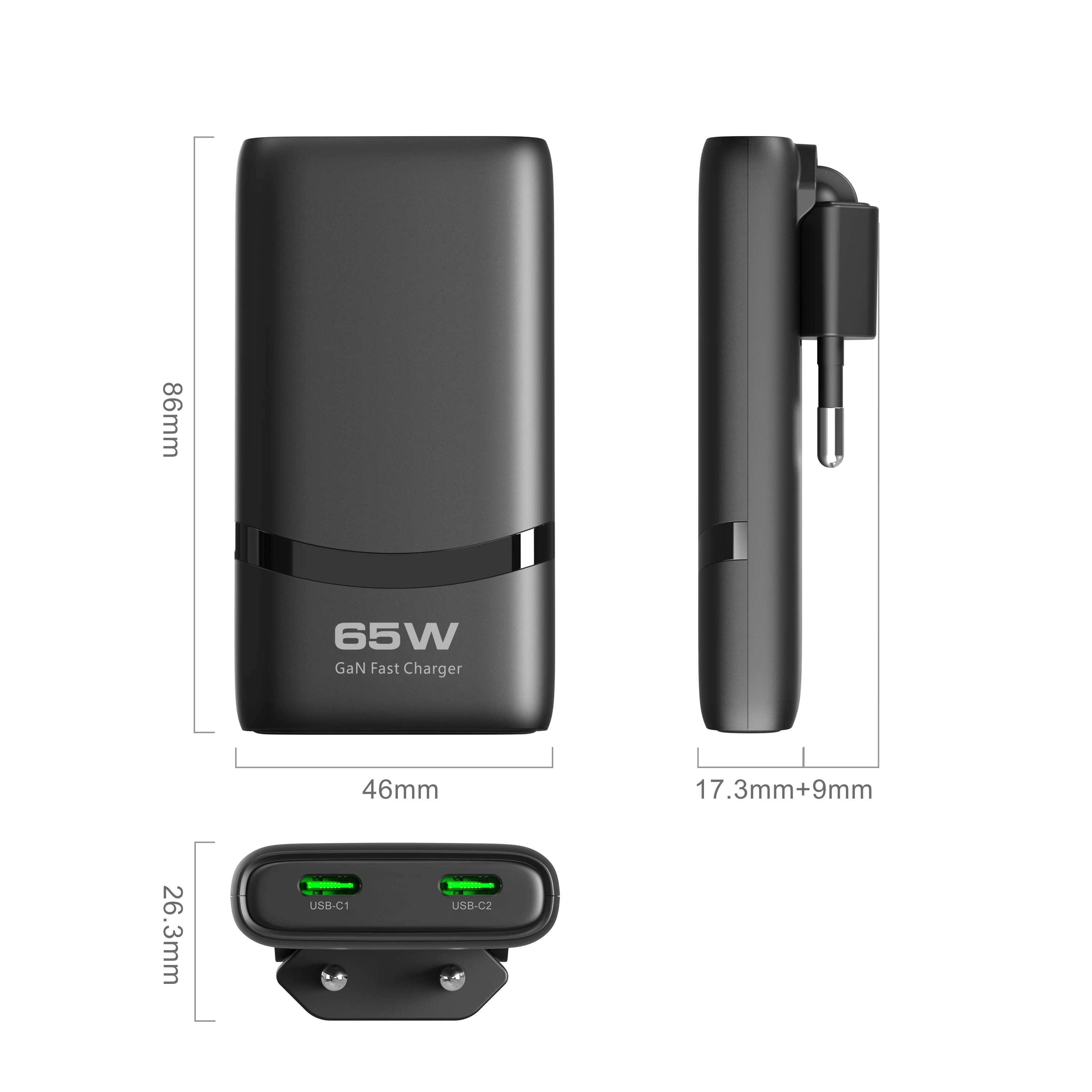 GaN Charger Dual-port Fast Wall