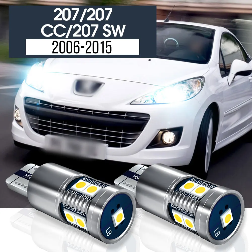 Luz LED de estacionamiento para coche, lámpara Canbus de 2 piezas para Peugeot 207 CC SW 2006-2015 2007 2008 2009 2010 2011 2012 2013 2014