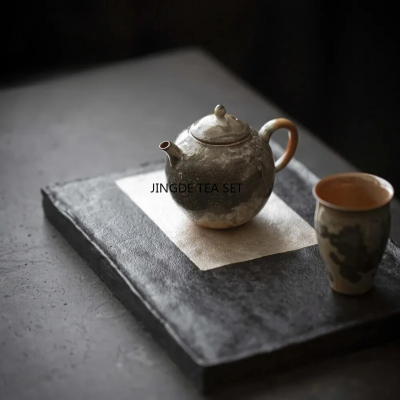 Exquisite wooden fired porcelain teapot Japanese ink dragon household tea pot with filter Kung Fu tea set craft gift