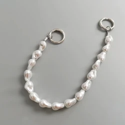 Elegant Korean Stone Pearl Bracelet Phone Hanging Chain - Other (Silvery)