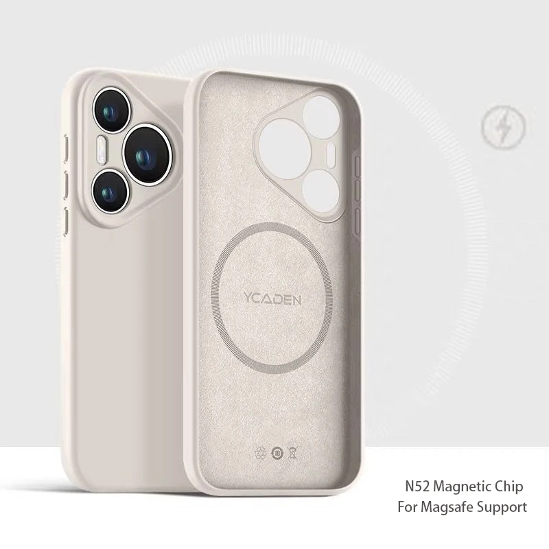 Wireless Charging Magnetic Liquid Silicone Soft Skin Phone Case
