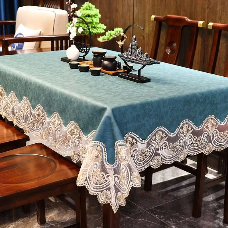 

European style dining table fabric is waterproof, oil resistant, and scald resistant, modern and minimalist