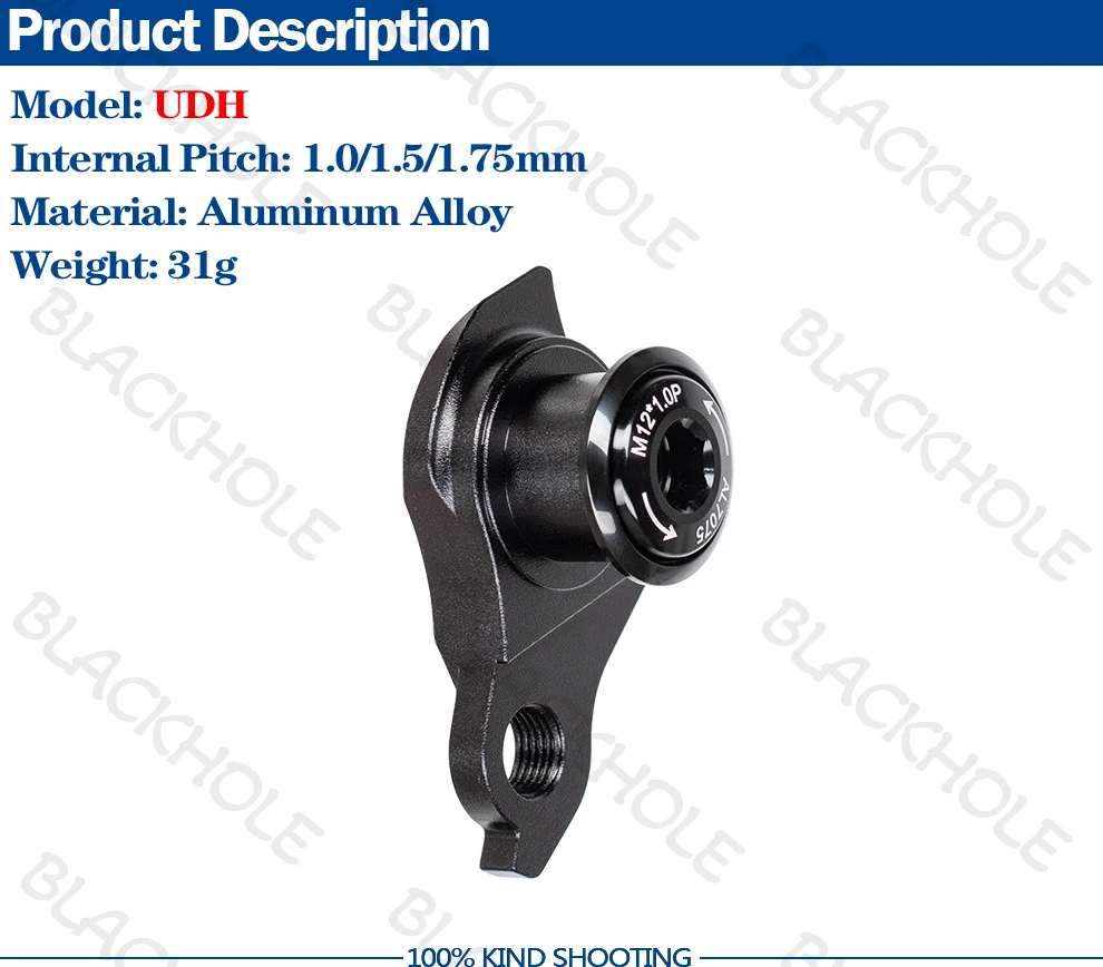 1,0/1,5/1,75 Pitch UDH Hinten Haken Fahrrad Rahmen MTB E-Bike Schaltwerk Aufhänger Fahrrad Rahmen Steckachse Hinten Haken Fahrrad Teile – Detail 5