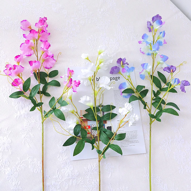 

Simulation Pea Flower Bouquet Flower Wedding Arrangement Artificial Plants Fake Plant Home Living Room Table Decoration
