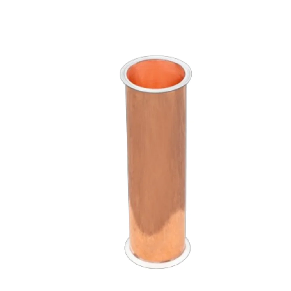 Clamp 2"(51mm)OD64mm L=200mm Sanitary Straight Copper Pipe With Clamp Ends,Seamless Spool Tube,Thickness 2mm For Distillation
