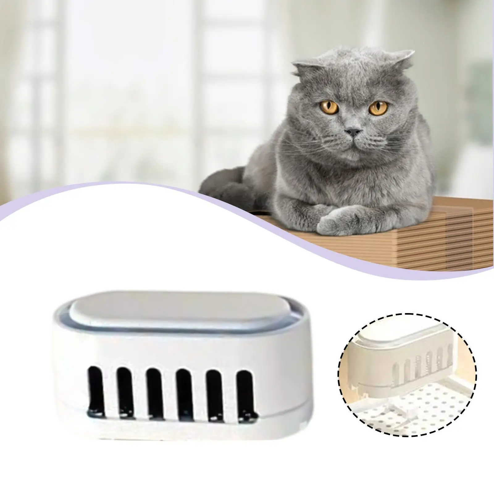 Cat Litter Box Automatic Smell Remover Double Deodorization Air Purifier for Self-cleaning Tray M1SE