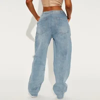 Y2k American Retro Fashion Women High Waist Cartoon Printed Jeans High Street Design Slim Casual Straight Wide-Leg Jeans - Image 2