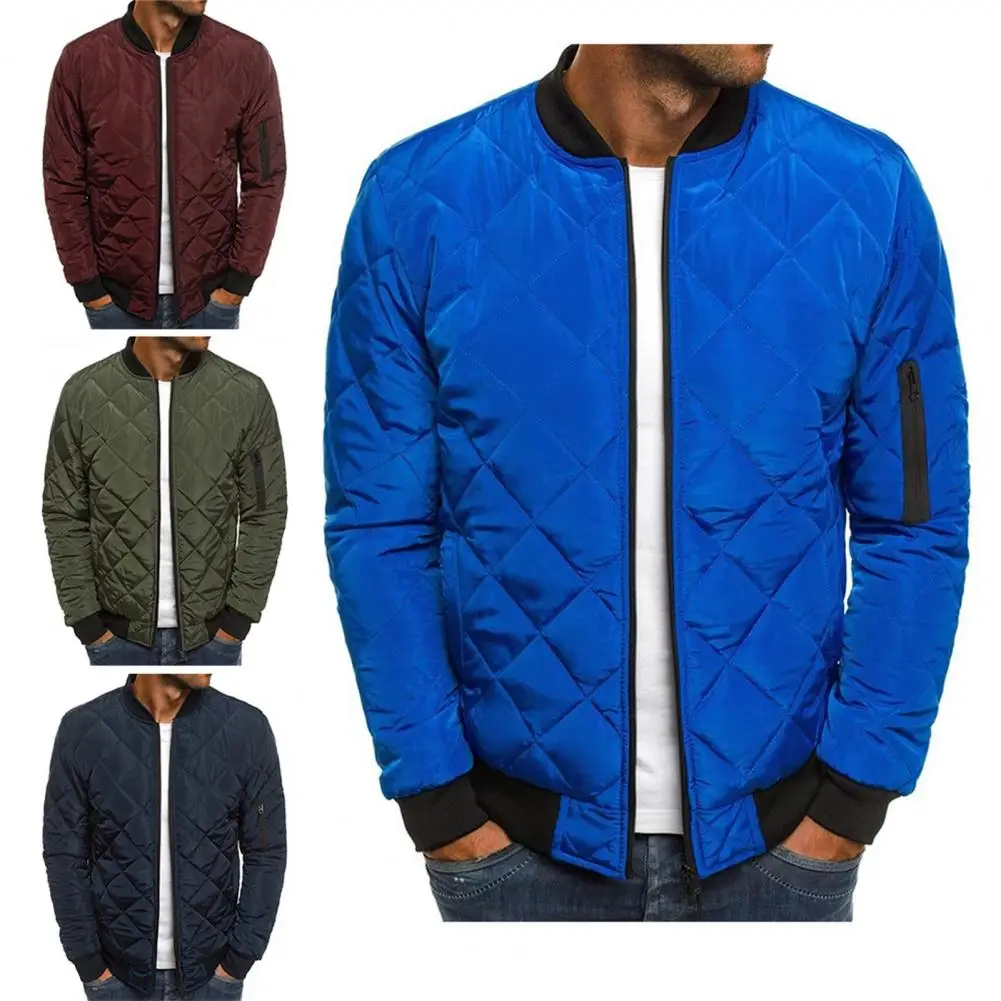 WinterNewCottonJacketMensBaseballCollarMeshPressedLightweight