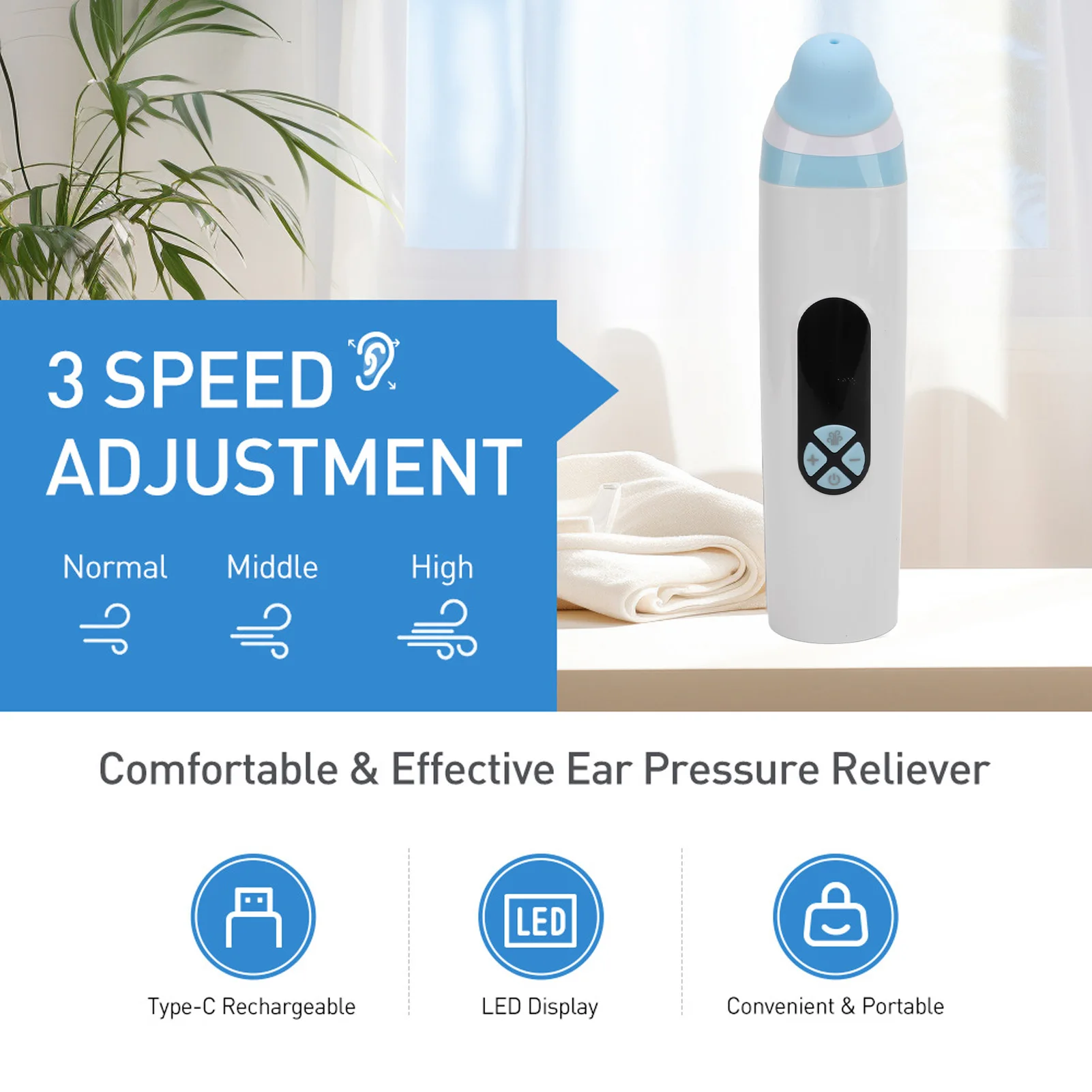 Eustachian Device Easy To Use Unblock Eustachian Tube Balancing Ear Pressure Relieve Tinnitus Ear Pressure Reliever for Flying 3