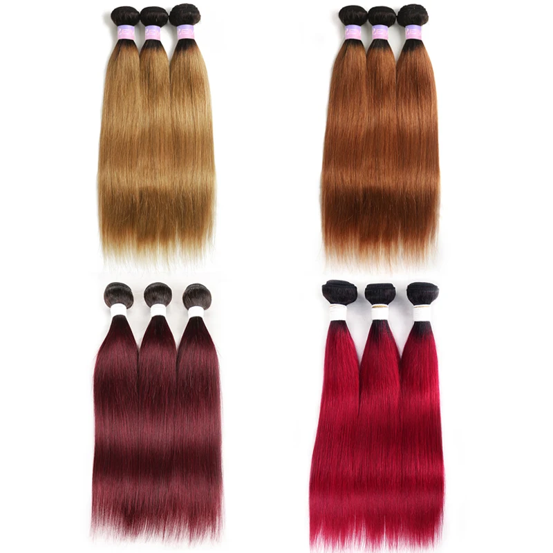 Brazilian Straight Human Hair Bundles 1B 99J/Burgundy Red Ombre Human Hair Weave Bundles Remy Extension 1/3/4 PCS human hair extensions human hair bundles human hair bulk