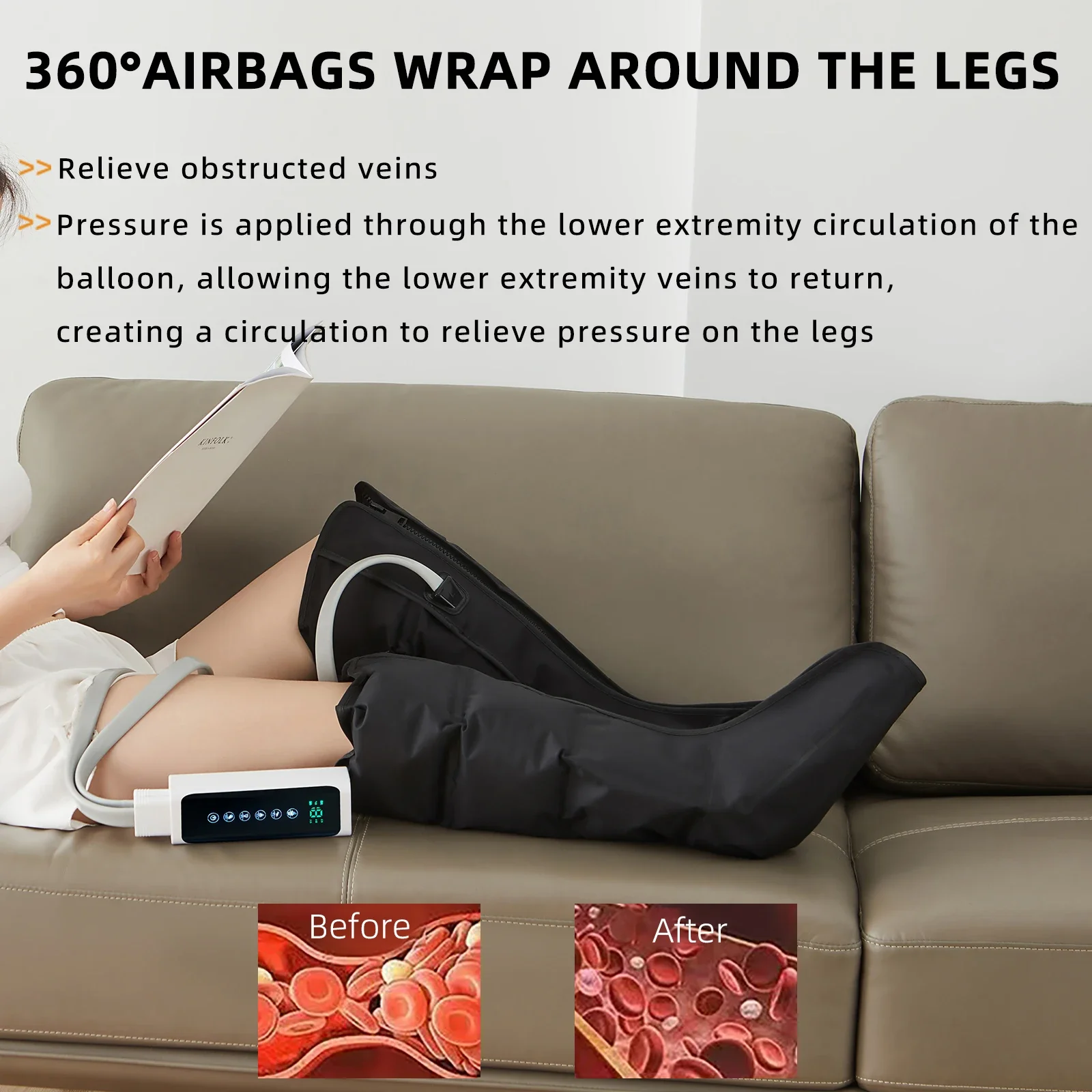 Air Wave Leg Massager for Relaxation and Blood Circulation