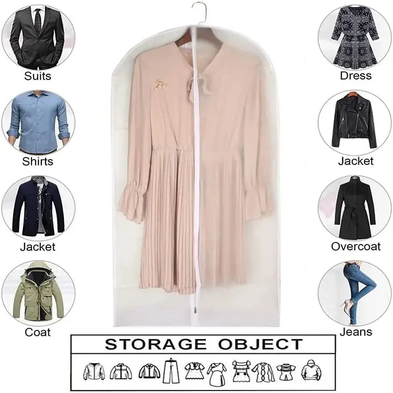 방진 의류 보호대 커버 가방 지퍼 옷 가방으로 완전히 동봉 된 옷 커버 내구성 의류 보관 가방