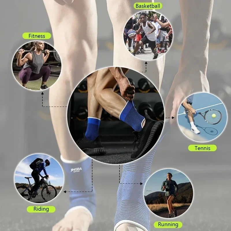 1Pair Multi-Sport Knitted Breathable Ankle Brace LZD Basketball Football Gym Running Compression Support Stability Protector