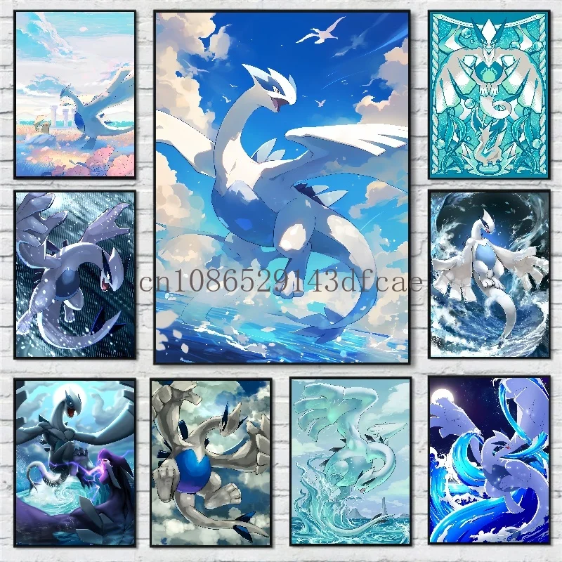 Japanese Anime Peripheral Pokemon Lugia Poster Decor Picture Wall
