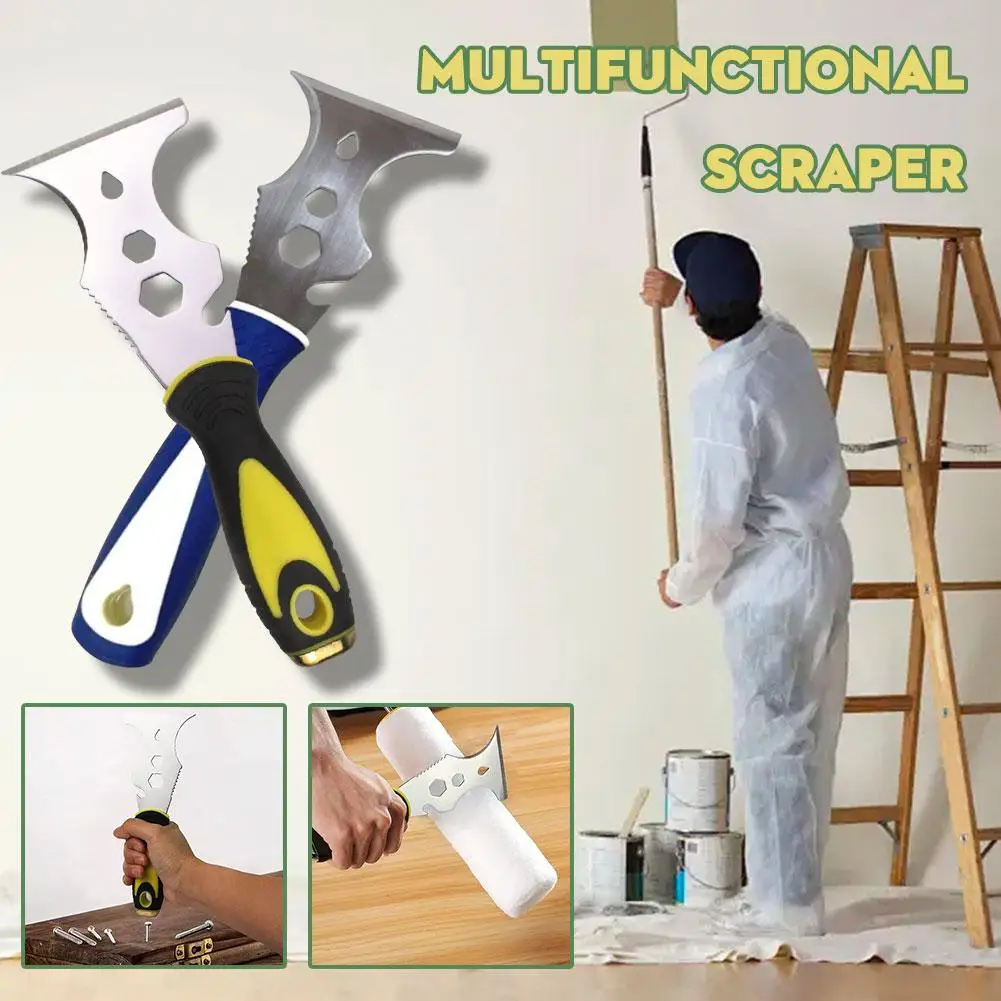 15 In 1 Multi Use Putty Knife Steel Paint Scraper Removal Construction Tool For Wallpaper Can Opener Home DIY D6Q9