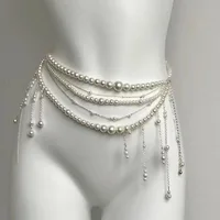 Y2K – ceinture de styliste multicouche en perles pour femmes, chaîne de taille, mode caractère rétro, vêtements de jeu, accessoires, ceintures de fête 3