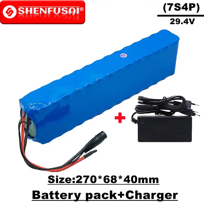 

29.4V lithium ion battery pack, 7s4p 29V 30000mAh, built-in BMS, suitable for bicycles, motorcycles, electric scooters