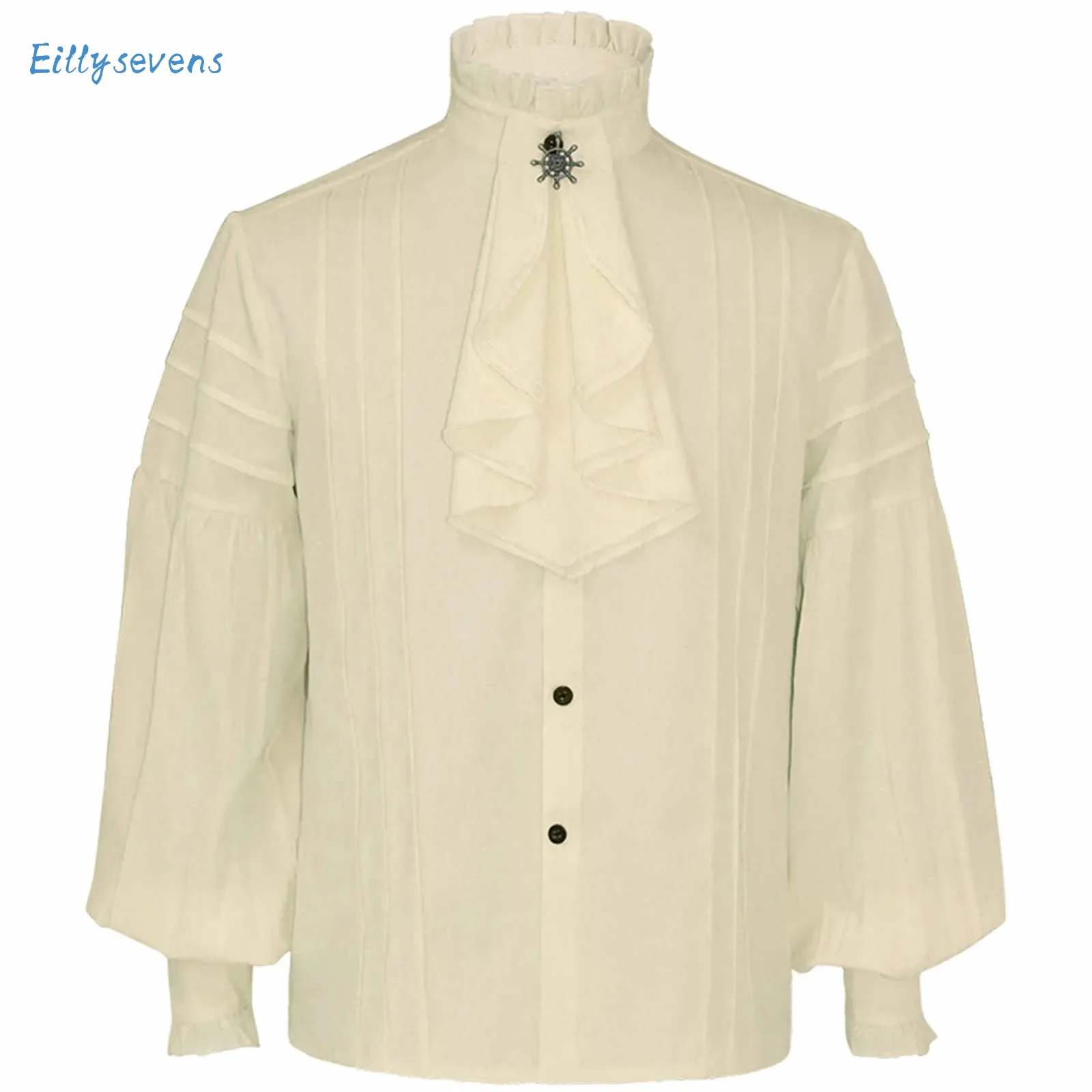 

Retro Punk Shirts Tops Long Sleeve Stand Collar Formal Party Shirts Renaissance Victorian Medieval Cosplay Prince Costume Tops