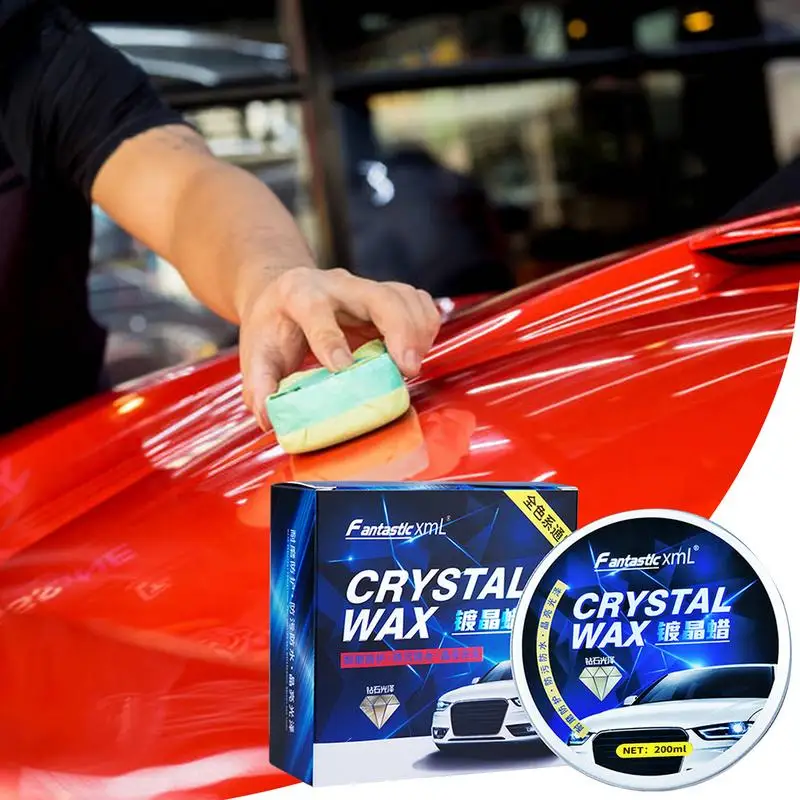 

Car Wax Crystal Plating Set Fast Repair Car Scratches With Waxing Sponge And Towel Hard Glossy Carnauba Wax Coating Care