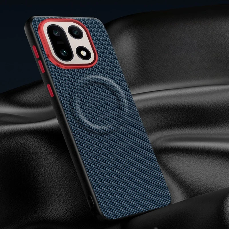 Luxury Magnetic Soft TPU & Nylon Woven Leather Anti-Fingerprint Phone Case
