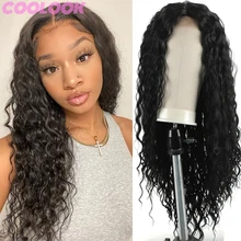 

20'' Long Natural Curly Black Wigs Afro Kinky Curly Wavy Part Lace Wigs for Women Synthetic Loose Deep Wave Cosplay Wig Perruque