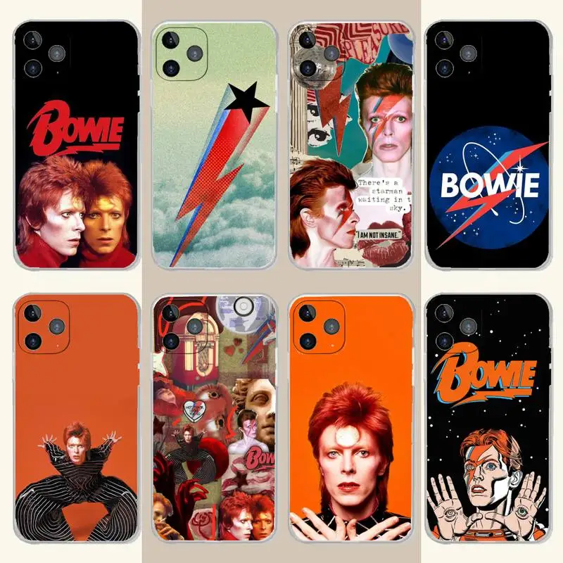 

D-DavidS B-BowieS Phone Case For iPhone 15,14,13,12,11 Plus,Pro,Max,XR,XS,X,7,8 Plus,SE,Mini Transparent Silicone Soft