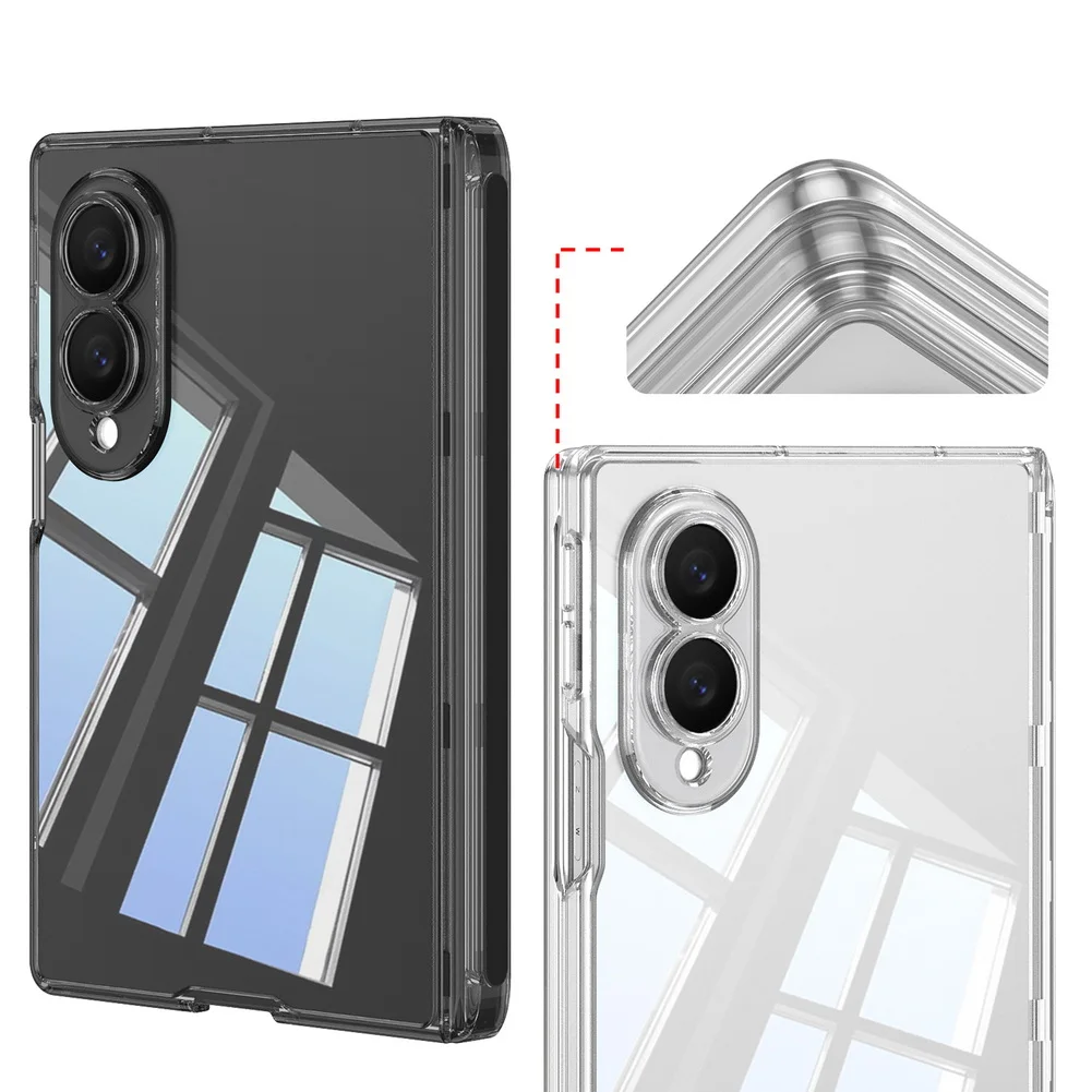 Ultra Protective Transparent Full-Coverage Phone Case with Magnetic Rebound Hinge