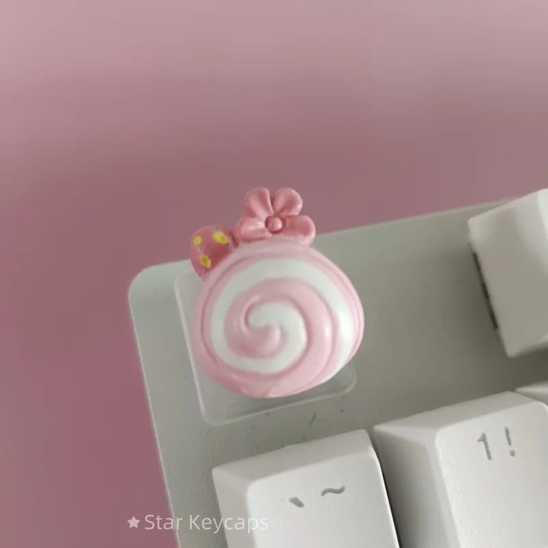 Pink Sakura Artisan Keyboard Keycaps - Custom Flower Design