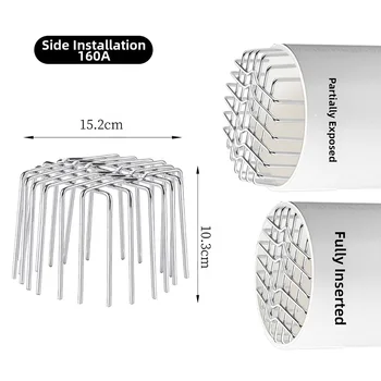 ตะแกรงกรองน้ำฝนสแตนเลสสำหรับรางน้ำฝน ป้องกันการอุดตัน ขนาด 50-200 มม. 2