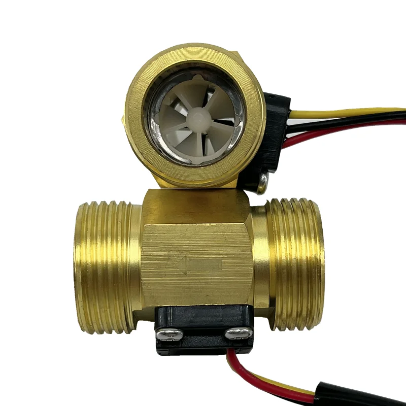 Pulse NPN Signal G3/4 Water Flow Sensor 2~45L/min Hall Effect Sensor copper magnetic Brass water flow sensor