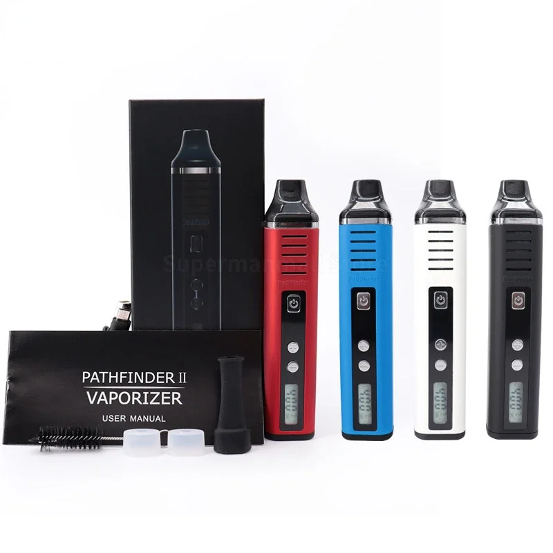 Hugo Vapor Pathfinder V2 Dry Herb Wax Kit 2200mAh Pathfinder II Vape Pen LCD Screen Electronic Cigarette Vaporizer pen vs Nokiva