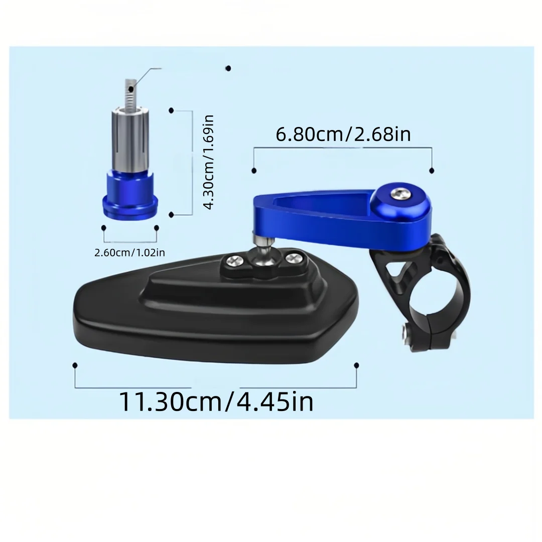 1쌍 7/8인치(22mm) CNC 알루미늄 오토바이 백미러 범용 투명 유리 스쿠터 바 엔드 핸들바 리어뷰