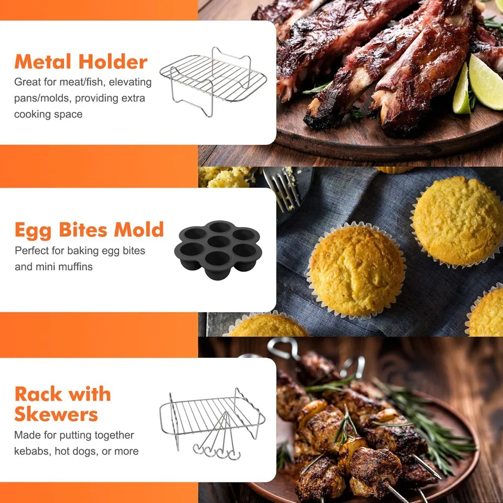 Accessories, for Ninja Dual AF300UK, AF400UK & Most 3.7Qt-4.2Qt and Larger Dual Zone Air Fryers
