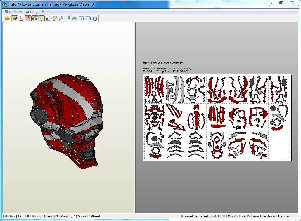 1:1 Locus Helmet Cosplay 3D Paper Model Wearable DIY Handmade Child Toy