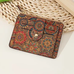 Ultra - Thin Retro Cork Wallet with Multi - Card Pocket and Zippered Coin Purse (A2)