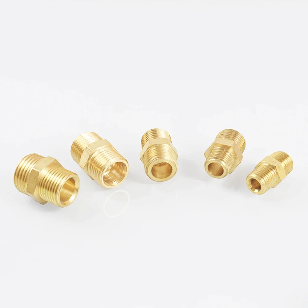 Brass Pipe Fitting Male Hex Nipple Connector Coupler M8 M10 M12 M14 M16 M18 M20 Metric 1/8 1/4 3/8 1/2 3/4 BSP