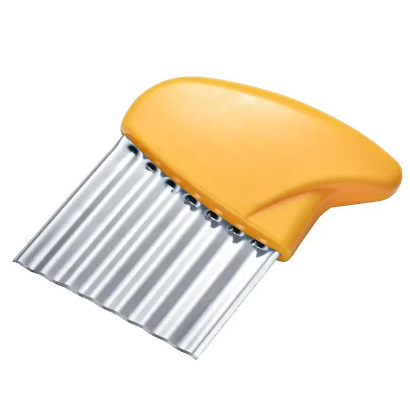 Vegetable Slicer Potato Chip Slicer Dough Vegetable Fruit Crinkle Wavy Kitchen Knife Cutter Chopper French Fry Maker Tools Gadget Stainless Steel