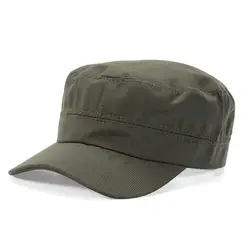 Men's Versatile Flat Military Hat - Casual Fashion (Deep green)