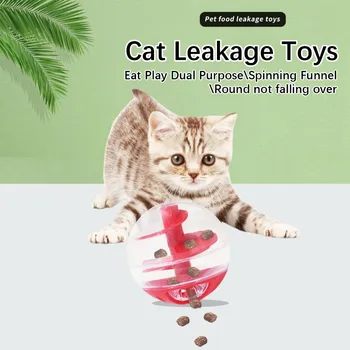 Cat Leak Eat Spiral Ball Educational Toys Resistant Bite Training Eat Play Dual Use Round Not Pouring Fun Food Leak Pet Supplies 1