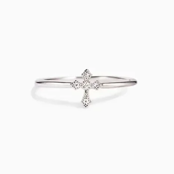 2026 New European and American Simple Cross Ring Women's High End Compact Mini Exquisite Fashion Design Jewelry 1